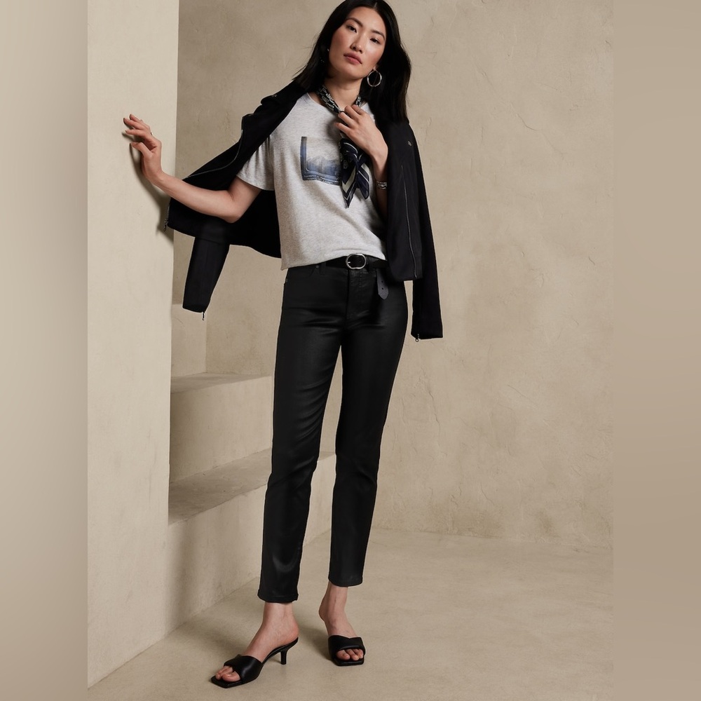Banana Republic Slim Coated Jeans Black